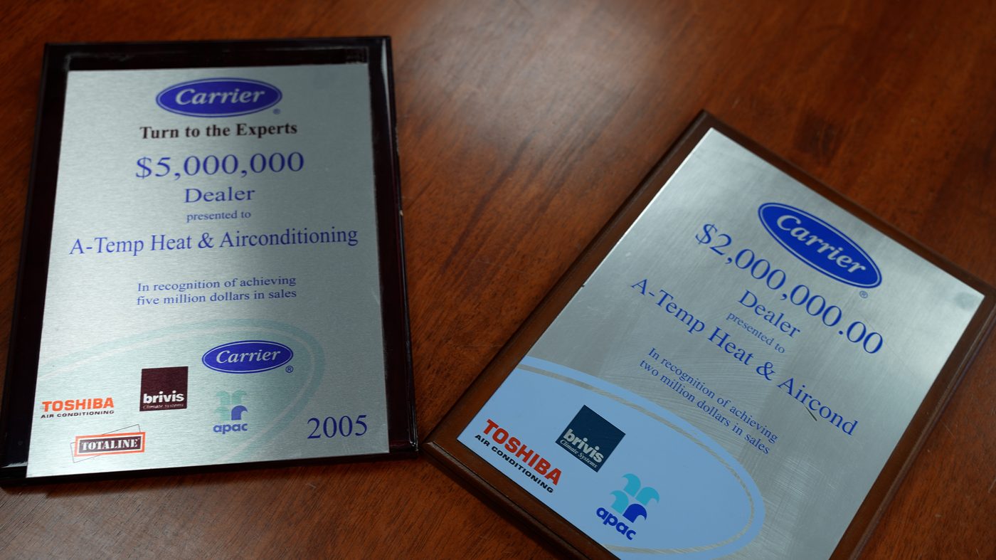 Multi-million-dollar dealer awards presented to A-Temp Heating & Airconditioning